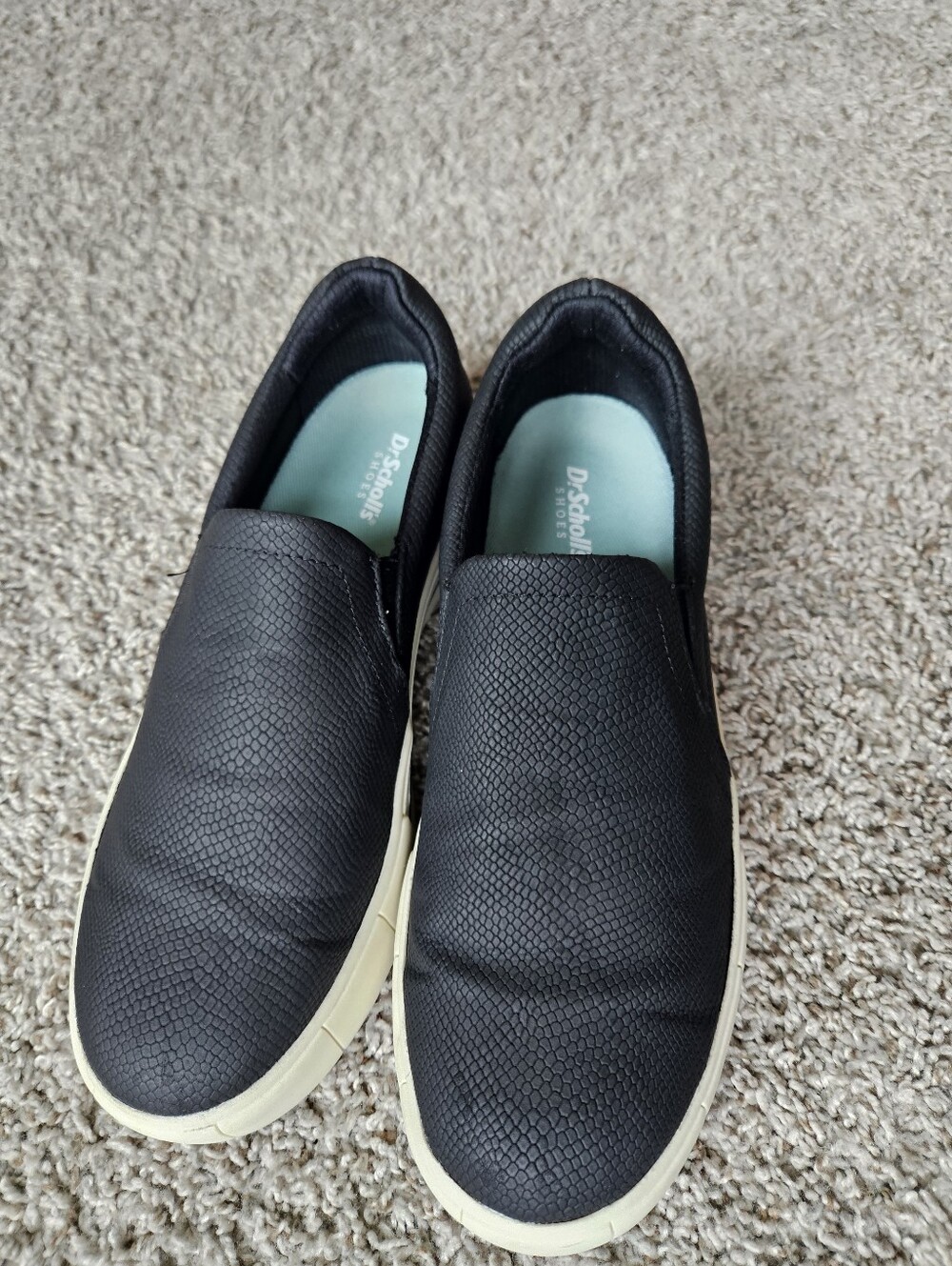 Dr. Scholl's Women's Black Slip-On Snake Textured Casual Shoes